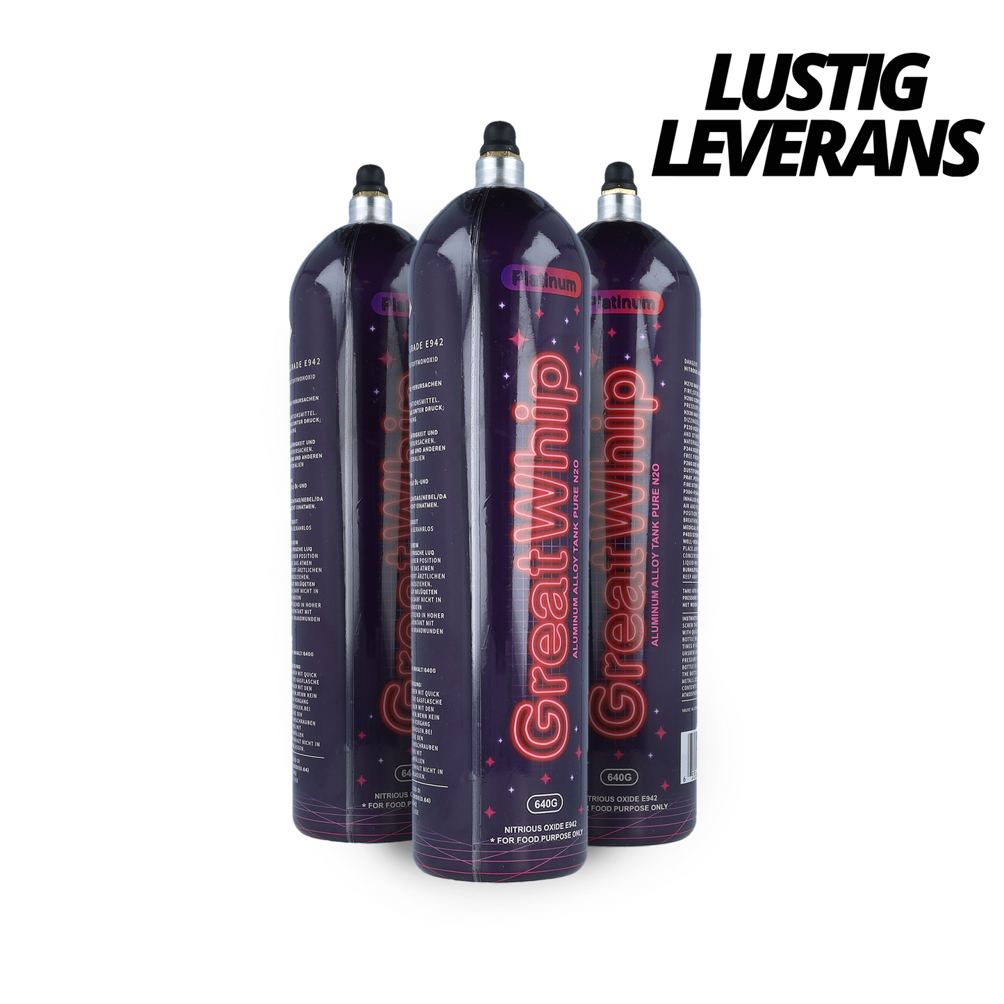 GreatWhip - 640G Aluminium LUSTGASTUB - 3 Pack